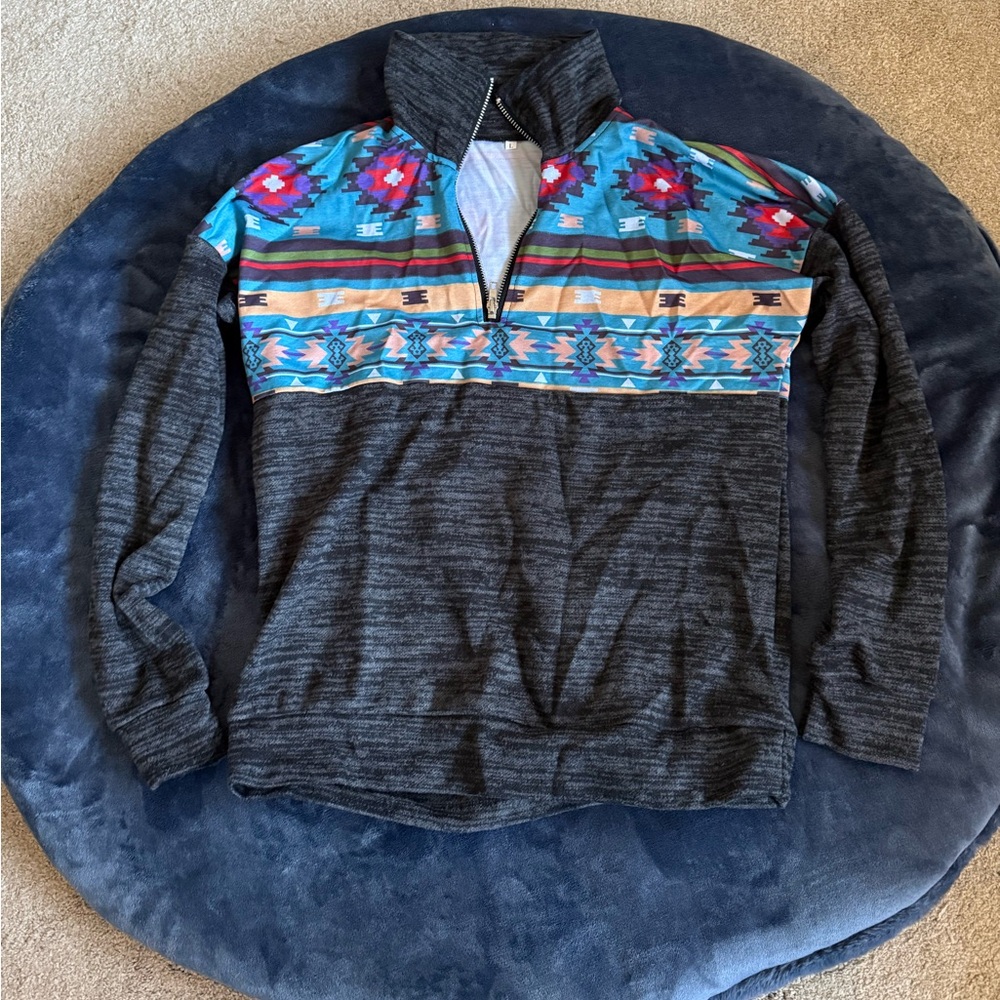 Multicolor Patterned Quarterzip - image 1